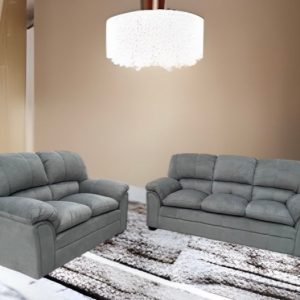 Simone Plush Sofa & Loveseat in Grey