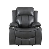 David Grey Power Recliner, LED Ambient Lighting USB Charing Ports, Living Room S