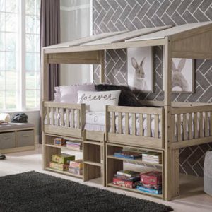 Wrenalyn Twin Loft Bed with Under Bed Bookcase Storage by Ashley Signature
