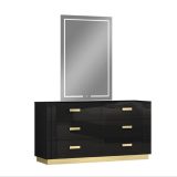 Ivy Black and Gold Luxury Queen Bedroom Suite