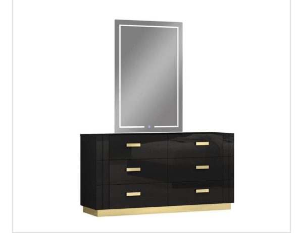 Ivy Black and Gold Luxury Queen Bedroom Suite