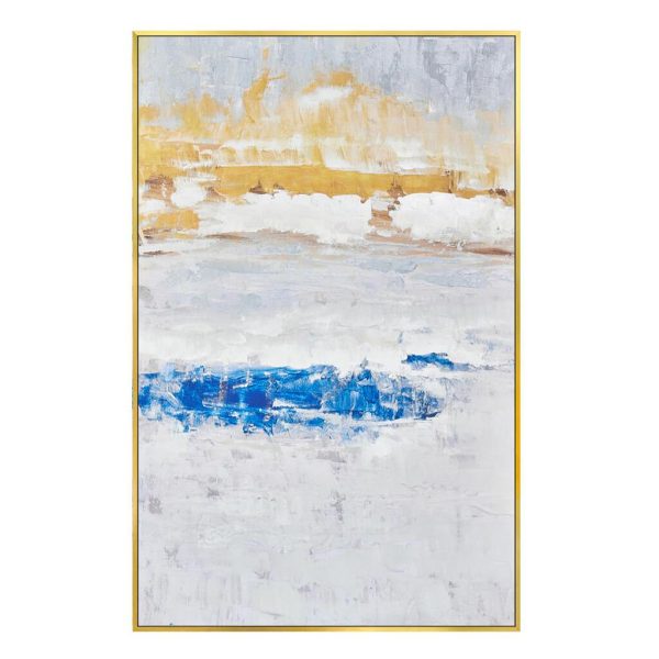 "Golden Mountains" Framed Canvas Hand Painted Artwork