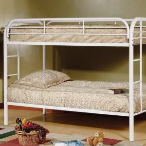 Maisy Single/Single White Metal Bunk Bed