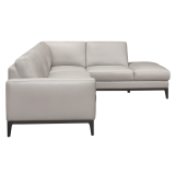 Nico Modern Elegant Gray Leather Sectional