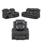 David Grey Power Recliner, LED Ambient Lighting USB Charing Ports, Living Room S