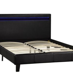 Mario LED HEADBOARD Trendy Black Velvet King Bed Set