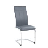 Jackie and Maria 7 Piece Clear Glass Table and Grey Chairs