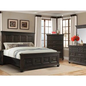 Westmore Distressed Smokey Grey Oak Finish King 8 piece Bedroom Suite