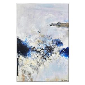 "Shoreline Textured" Framed Canvas Hand Painted Artwork 39" H x 54" W x 1.5" D
