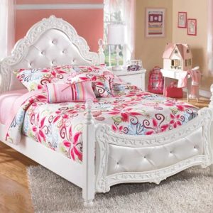 Exquisite Twin Poster Bed with Dresser by Ashley Signature