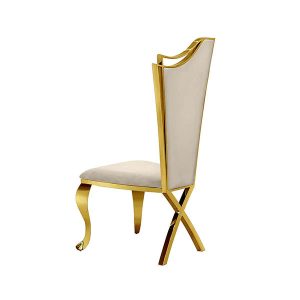 Ella Cream-Beige Dining Chair in Gold Sold in set of 2