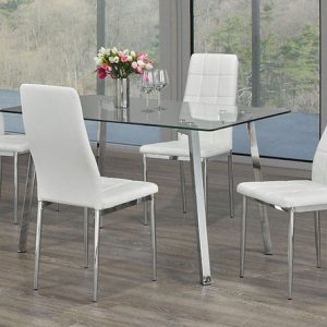 Lewis Clear Glass Table Sleek Chrome Legs