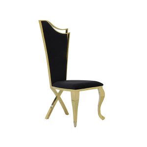 Ella  Black Dining Chair in Gold Sold in set of 2