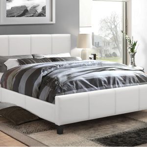Andre Twin/Single White Leather Adjustable Bed Set