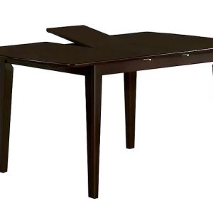 Wynn Espresso Wood Table With Hideaway Butterfly Leaf Extension