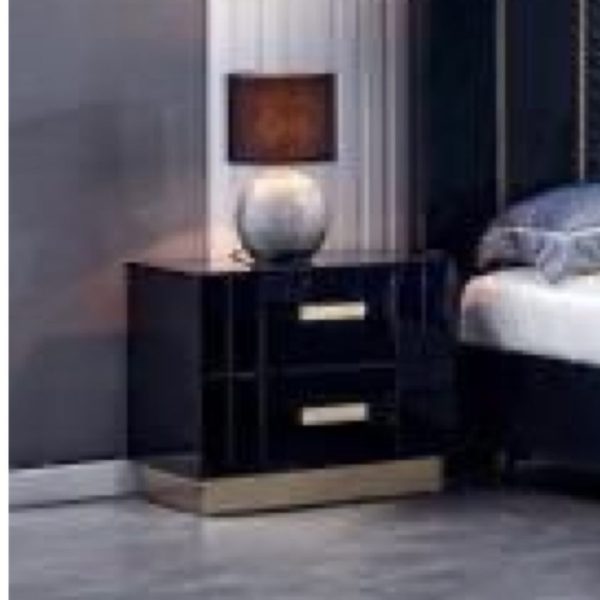 Ivy Black and Gold Luxury Queen Bedroom Suite
