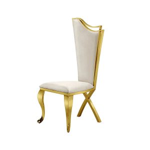 Ella Cream-Beige Dining Chair in Gold Sold in set of 2