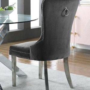 Set of 2 Celia Grey Velvet Dining Chair $299.99 Each