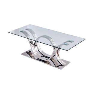 Amber Chrome Tempered Glass Table Out of Stock see Las Vegas