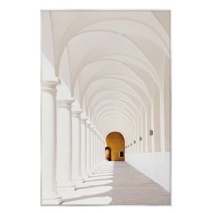 "White Perspective" Framed Canvas Painting Print Artwork 35" x  23"