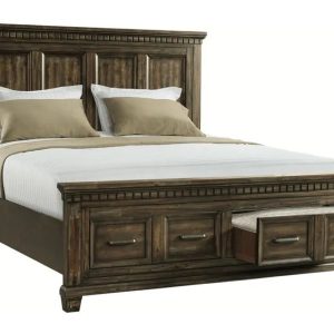 Westmore Distressed Smokey Grey Oak Finish King 8 piece Bedroom Suite