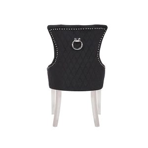 Seana Black Velvet Silver Metal Chair Set of 2 $219.99 EACH