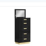 Ivy Black and Gold Luxury Queen Bedroom Suite