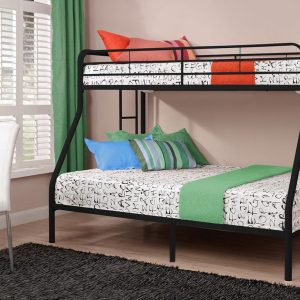 Iva Single Over Double Black Metal Bunk Bed