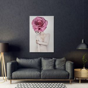 ”Rosy“ Framed Canvas Painting Print Artwork
