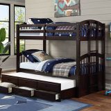 Suzie White Trundle Single/Single/Single Bunk Beds with 3 Storage Drawers White
