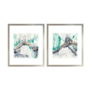 "Organic Interlace" Framed Painting Print Artwork Set (2-Piece)