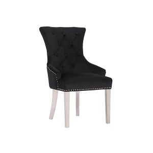 Seana Black Velvet Silver Metal Chair Set of 2 $219.99 EACH