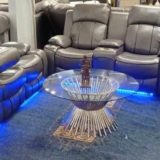 David Grey Power Recliner, LED Ambient Lighting USB Charing Ports, Living Room S