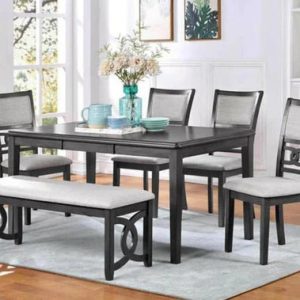 SYDNEY - MODERN 6 PC DINING SET WITH BENCH