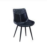 Beck and Collin 5 Piece Live Edge Wood Table Dark Brown Leather MCM Chairs