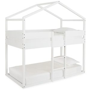 Flannibrook Twin over Twin House Loft Bed in White by Ashley Signature