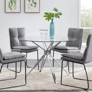 Melissa Glass and Silver Round Table