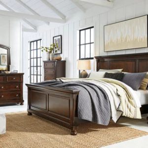 Porter Queen Panel Bed with Mirrored Dresser, Chest and 2 Nightstands By Ashley