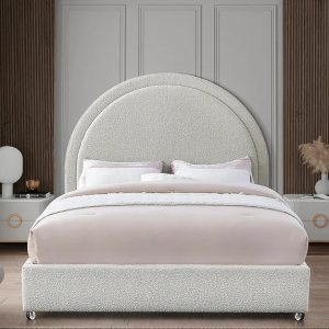 Milo Boucle Fabric Upholstered High Arch King Beds