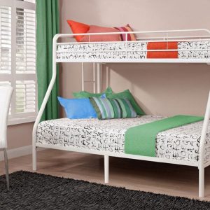 Iva Single Over Double White Metal Bunk Bed