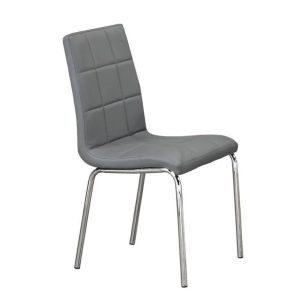 Reba and Maria 5 Piece Dinette Set Grey Chair and White Marble Table