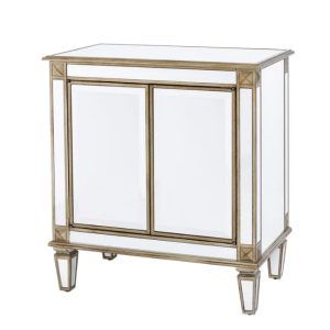 Berrigan 30" Wide Champagne Gold Side Table/End Table/Server/Chest /Cupboard
