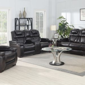 Warner Power Headrest Living Room Arm Chair Recliner Brown
