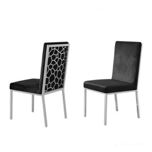 Honeycomb Blue and Silver Velvet Dining Set of 2 $399.99 Each