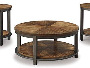 Roybeck Coffee Table (Set of 3) Rustic Wood By ASHLEY Signature