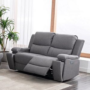 Erik Power Loveseat Recliner Soft Grey Fabic