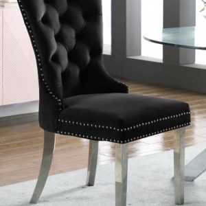 Set of 4 Blue Tufted Nailhead Back Dining Chairs $349.99