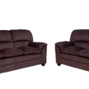 Simone Plush Sofa & Loveseat in Chocolate