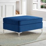 Amber Blue Reversible Sofa Sectional with Chaise