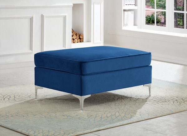 Amber Blue Reversible Sofa Sectional with Chaise